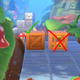 On the left, a normal crate. These are fun to spin-bash. On the right, a bounce crate. You SHOULD jump on these...